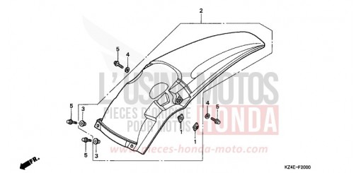 GARDE-BOUE ARRIERE CR125RY de 2000